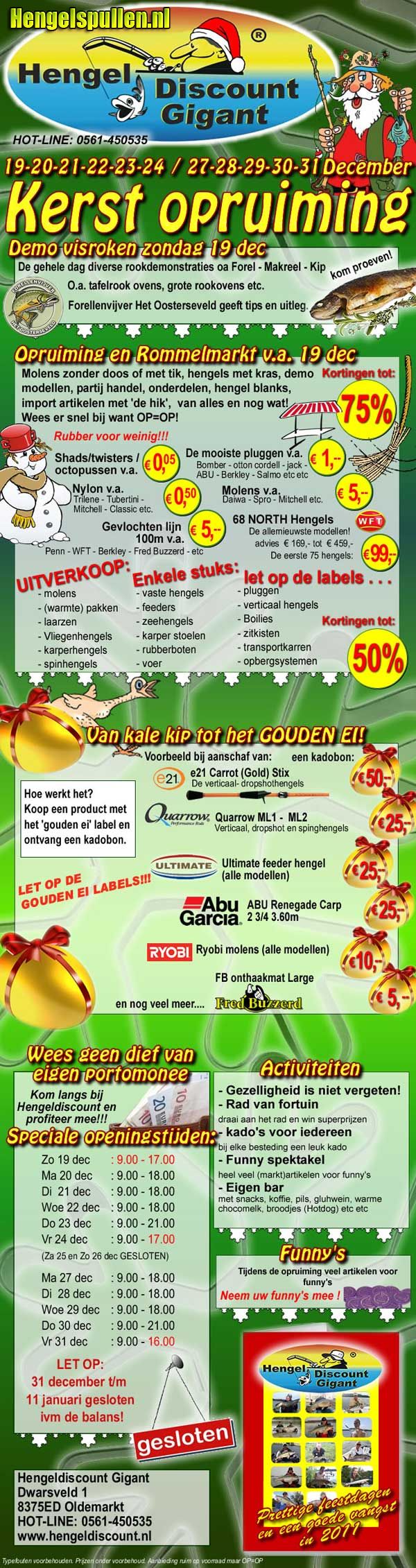 19 tm 31 december kerstopruiming Hengel Discount Gigant