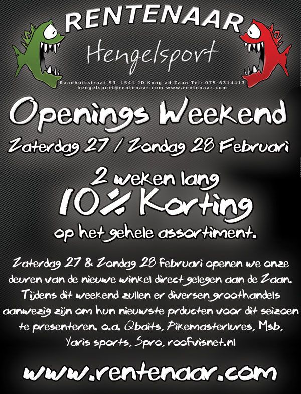 Rentenaar openingsweekend 27/28 februari