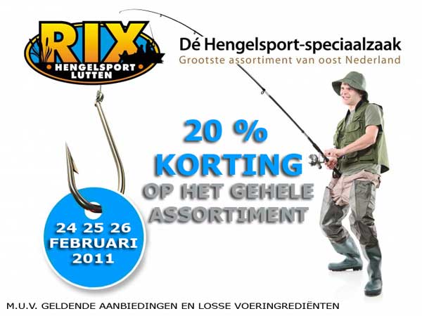 Jaarlijkse voorjaarskorting 2011 bij RIX Hengelsport