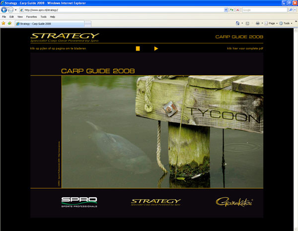 ADVERTORIAL - Gloednieuwe online Strategy Carp Guide 2008